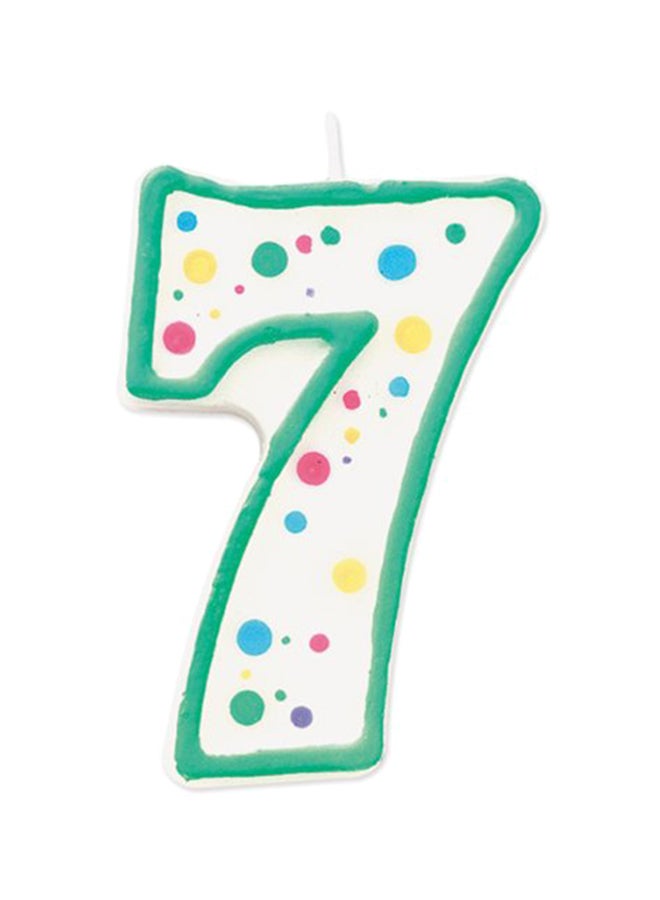Wilton W91 07 Numeral Candle, 3 Inch By 1.5 Inch, No. 7, Green, 1 Pack
