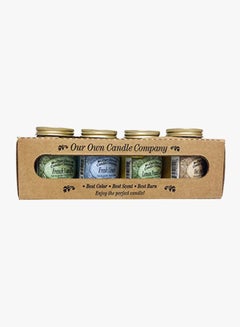 Our Own Candle Company 4 Pack Everyday Assortment Mini Mason Jar Candles Multicolour 3X10X2.75 inch 