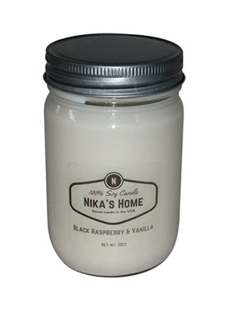 Nika's Home Black Raspberry And Vanilla Soy Candle 12Oz Mason Jar - v1549291003/N20867219A_1