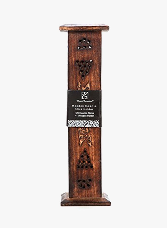 Hosley Wood Incense Tower with 20 Incense Sticks - 12 Multicolour 3.15X3.15X12 inch - Image 2