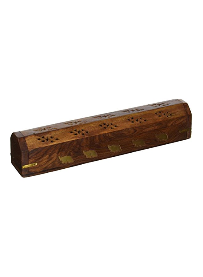 Indian Glance Wooden Coffin Incense Stick Cone Burner Holder Stand Multicolour 2.5X12X2 inch - Image 2
