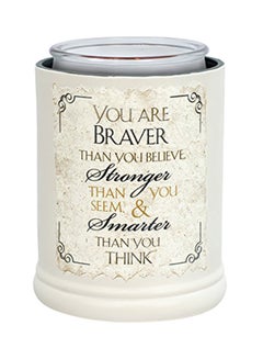 You are Braver Stronger Smarter Ceramic Stoneware Electric Jar Candle Warmer Multicolour 8.1X6.5X6.5 inch