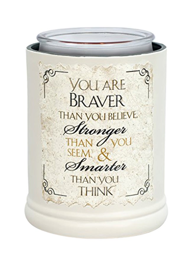 Elanze Designs - You are Braver Stronger Smarter Ceramic Stoneware Electric Jar Candle Warmer Multicolour 8.1X6.5X6.5 inch - Image 1