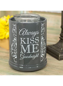 Always K**s Me Goodnight Charcoal Grey Stoneware Electric Jar Candle Warmer Multicolour 6X5X5 inch - v1549291094/N20867994A_3