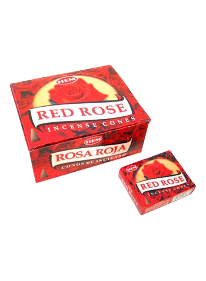 HEM Red Rose Case Of 12 Boxes, 10 Cones Each Hem Incense From India
