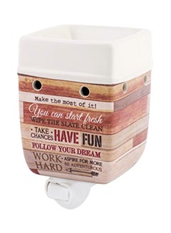 Today Aspire Change The World Wood Look Stoneware Electric Plug-in Wax Tart Oil Warmer Multicolour 5X3X3 inch - v1549291139/N20868280A_1