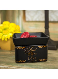 Faith Hope Love 1 Corinthians 13:13 Ceramic Stoneware Electric 2 in 1 Jar Candle and Wax and Oil Warmer Multicolour 5.31X6.5X6.89 inch - v1549291177/N20868501A_2