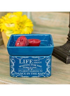 Life Learning Dance in Rain Blue Stoneware Electric 2-in-1 Jar Candle and Wax Tart Oil Warmer Multicolour 3.75X5X5 inch - v1549291183/N20868520A_3