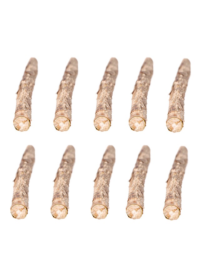 10-Piece Cat Stick Chew Toy Dental Cleaning Teeth Wood Stick Brown - Image 1