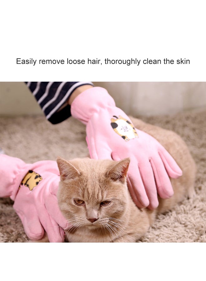 Generic Pet Grooming Glove Brush Deshedding With Enhanced Five Finger Design Right Hand Pink - Image 5