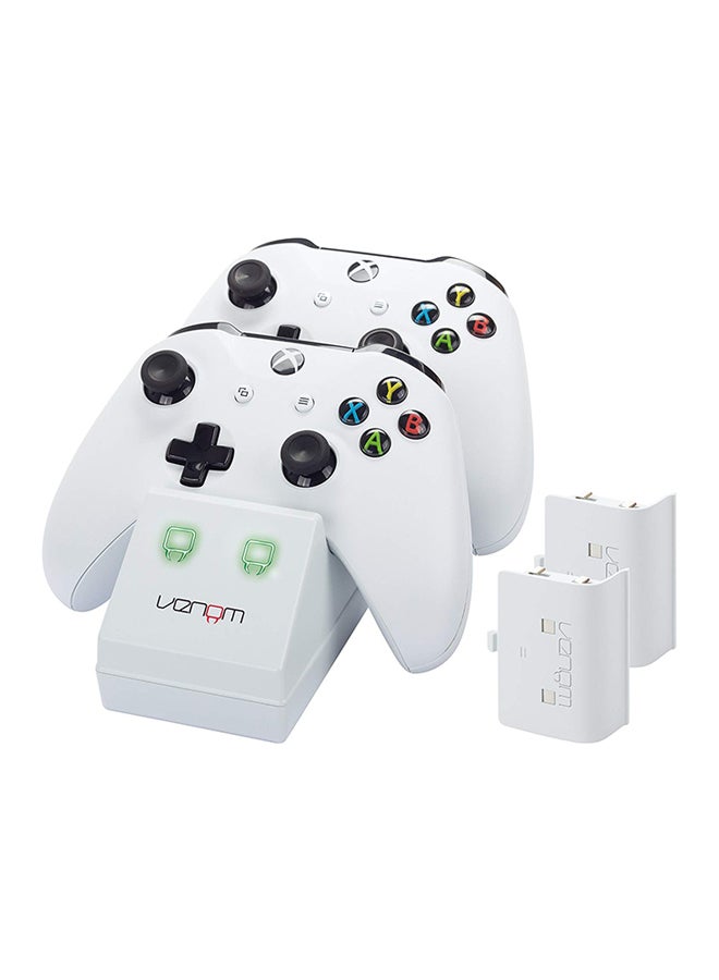 Venom Twin Docking Station for Xbox One with 2x Rechargeable Battery Pack - White - Image 1
