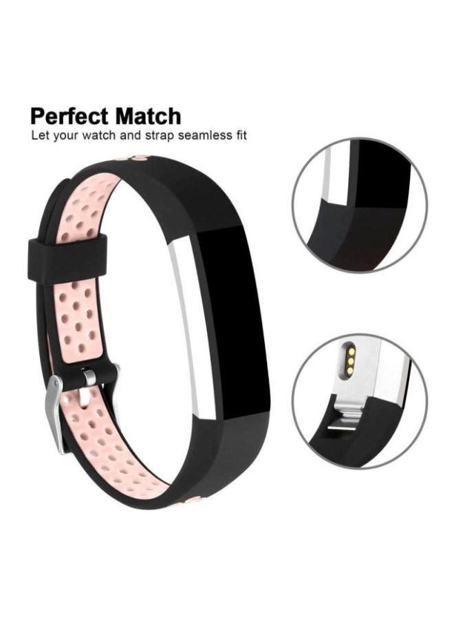 Remson - Waterproof Replacement Band For Fitbit Alta HR Black/Pink - Image 1