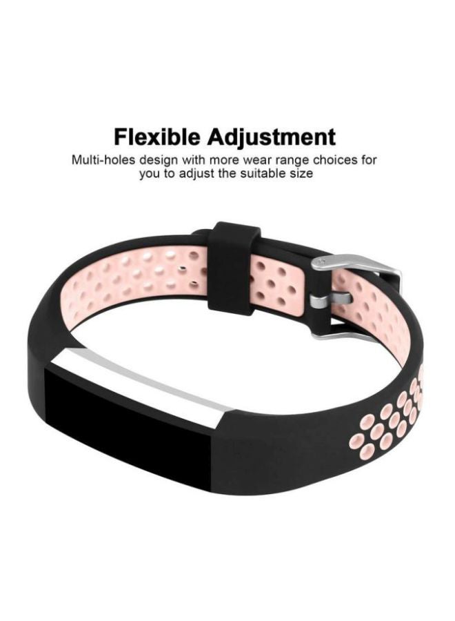 Remson - Waterproof Replacement Band For Fitbit Alta HR Black/Pink - Image 1