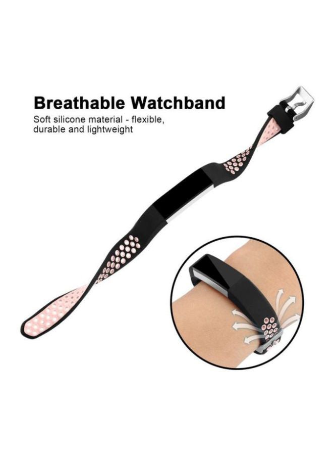 Remson - Waterproof Replacement Band For Fitbit Alta HR Black/Pink - Image 1