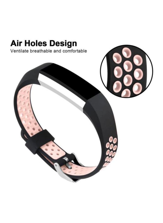 Remson - Waterproof Replacement Band For Fitbit Alta HR Black/Pink - Image 1
