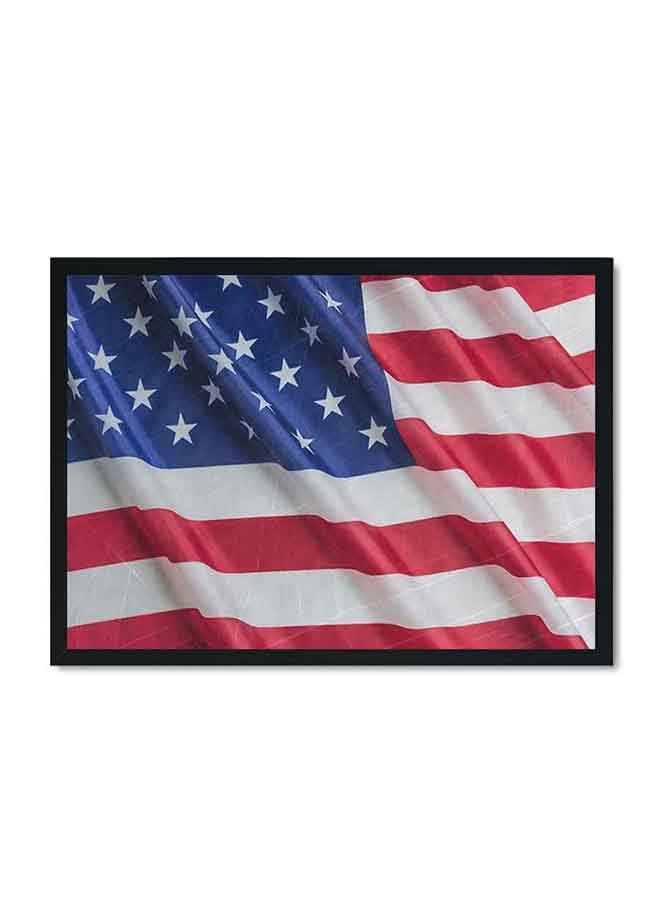 لوحة ملصق جداري مطبوع عليه صورة علم الولايات المتحدة الأمريكية مزين بإطار خشبي متعدد الألوان 32 X 22 X 2Ø³Ù†ØªÙŠÙ…ØªØ± - Image 1
