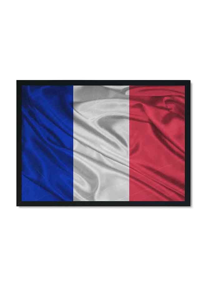LOWHA French  Flag Poster With Wood Frame Multicolour 32 X 22 X 2centimeter - Image 1