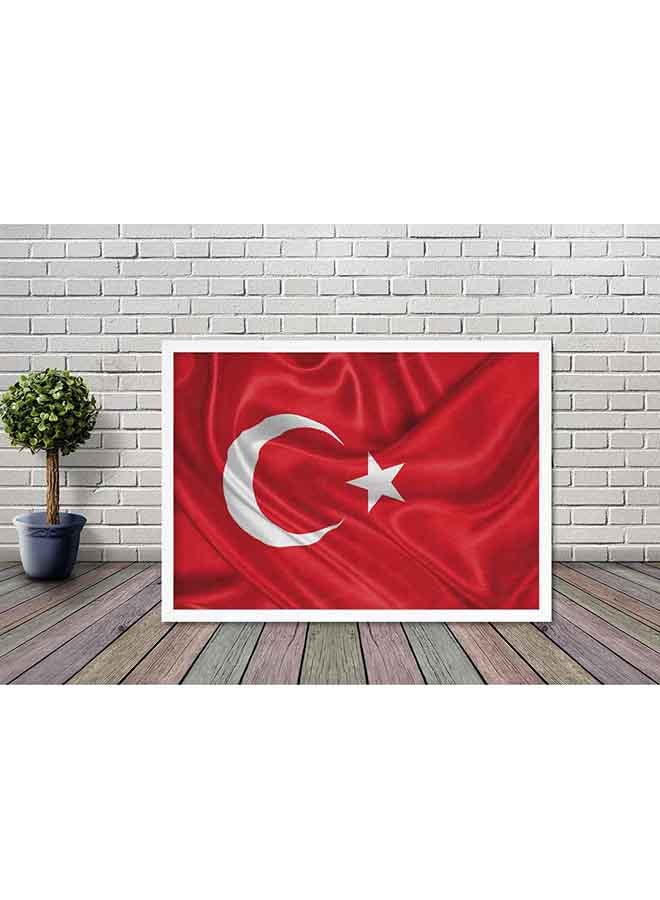 Turkey Flag Poster With Wood Frame Red 32 X 22 X 2centimeter - v1549351590/N20875630A_2