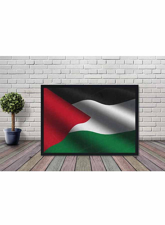 لوحة ملصق جداري مطبوع عليه صورة علم فلسطين مزين بإطار خشبي متعدد الألوان 32 X 22 X 2Ø³Ù†ØªÙŠÙ…ØªØ± - Image 2