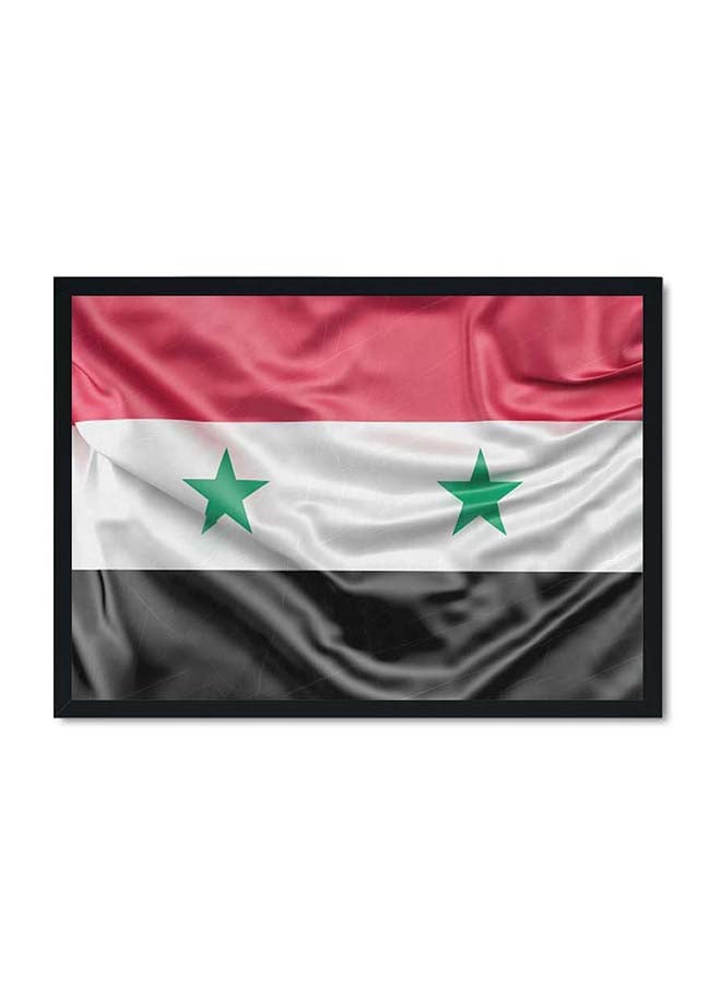 LOWHA Syria Flag Poster With Wood Frame Multicolour 32 X 22 X 2centimeter - Image 1