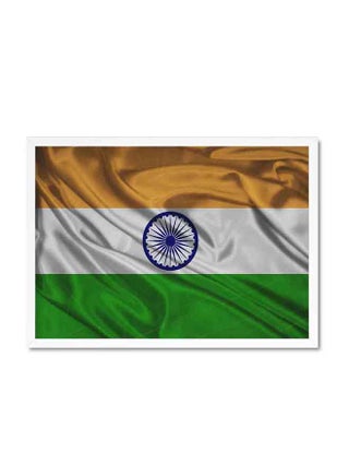 India Flag Poster With Wood Frame Multicolour 32 X 22 X 2cm - v1549351594/N20875643A_1