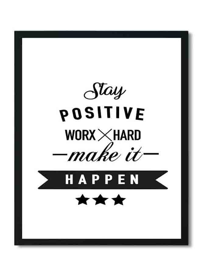لوحة ملصق جداري باقتباس "Stay Positive" أبيض 32 X 22 X 2Ø³Ù†ØªÙŠÙ…ØªØ± - Image 1