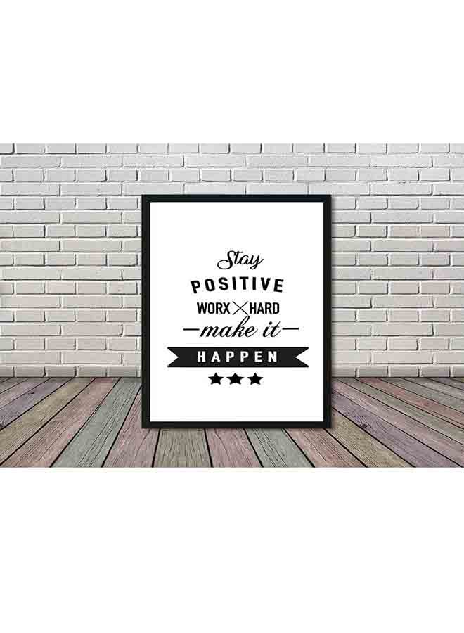 لوحة ملصق جداري باقتباس "Stay Positive" أبيض 32 X 22 X 2Ø³Ù†ØªÙŠÙ…ØªØ± - Image 2