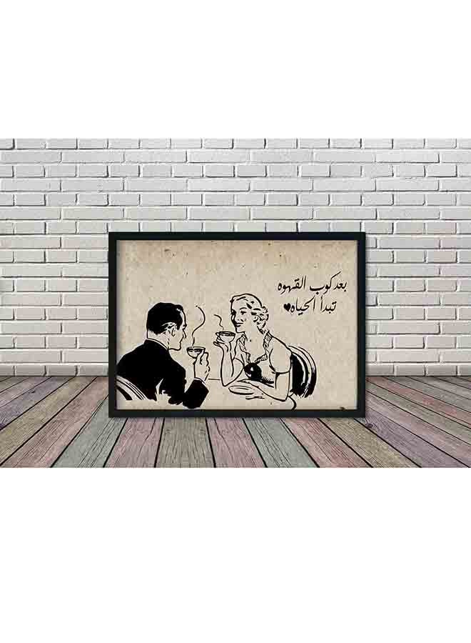 LOWHA Poster With Wood Frame Beige/Black 32 X 22 X 2centimeter  - Image 2