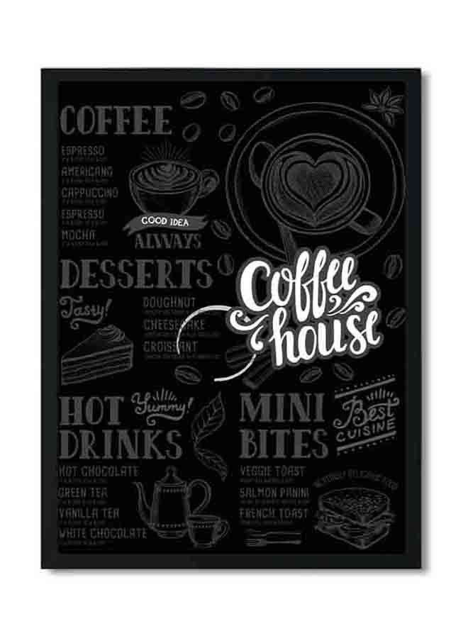 LOWHA Coffee House Wooden Frame Poster Black 32 X 22 X 2centimeter  - Image 1