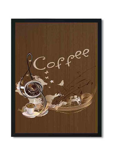 Coffee Poster With Wood Frame Brown 32 X 22 X 2cm