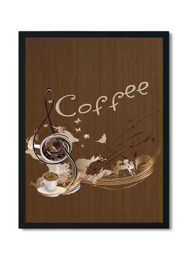 LOWHA - Coffee Poster With Wood Frame Brown 32 X 22 X 2cm - Image 1