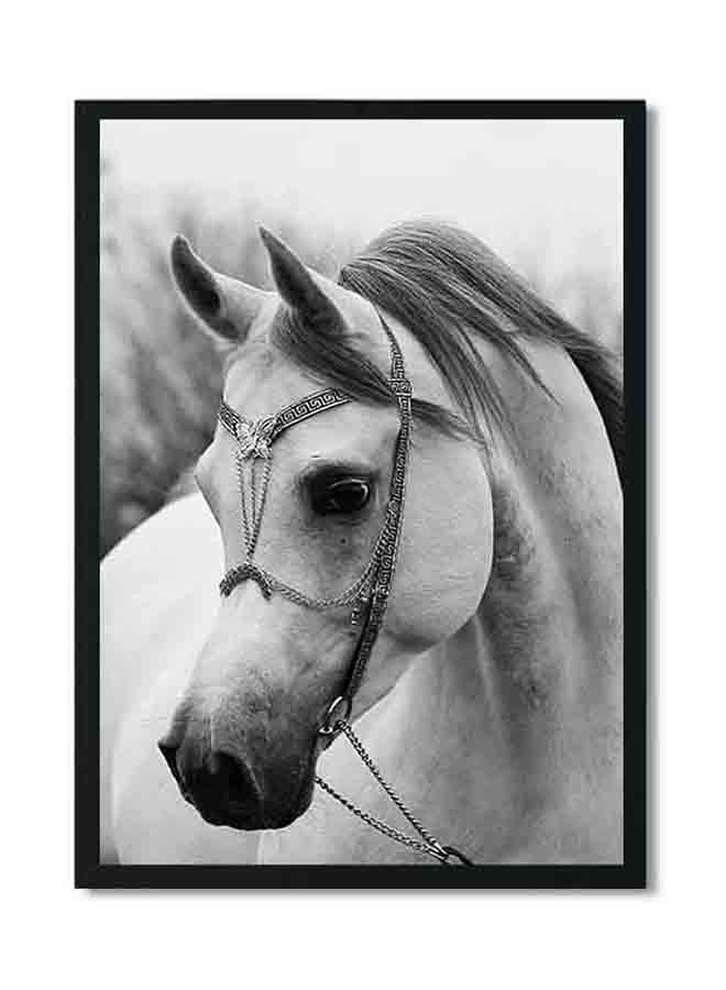 LOWHA Horse Wall Art Poster Black/White 32 X 22 X 2centimeter  - Image 1