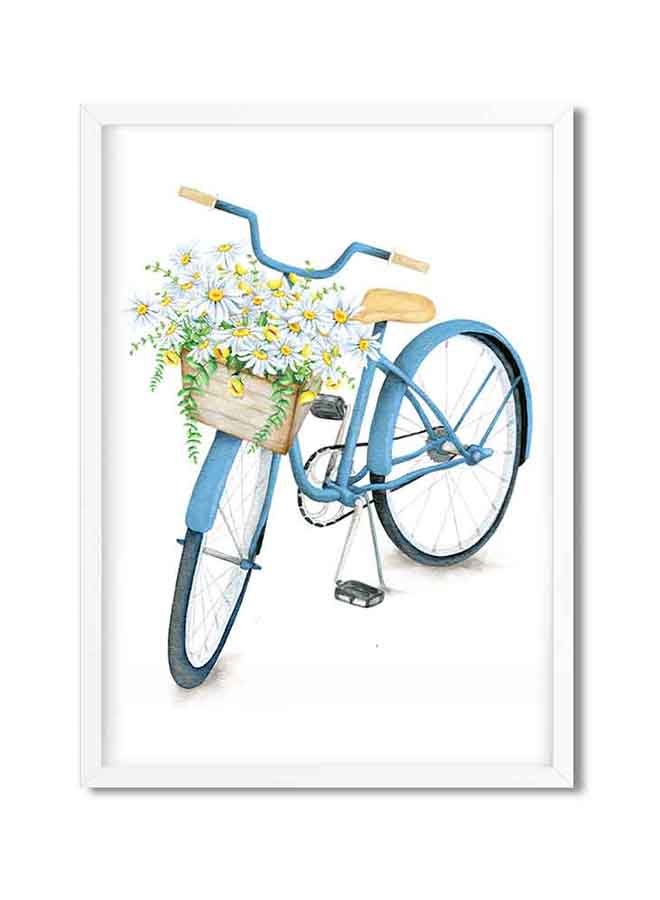 LOWHA Cycle Painting With Wooden Frame Multicolour 32 X 22 X 2centimeter - Image 1