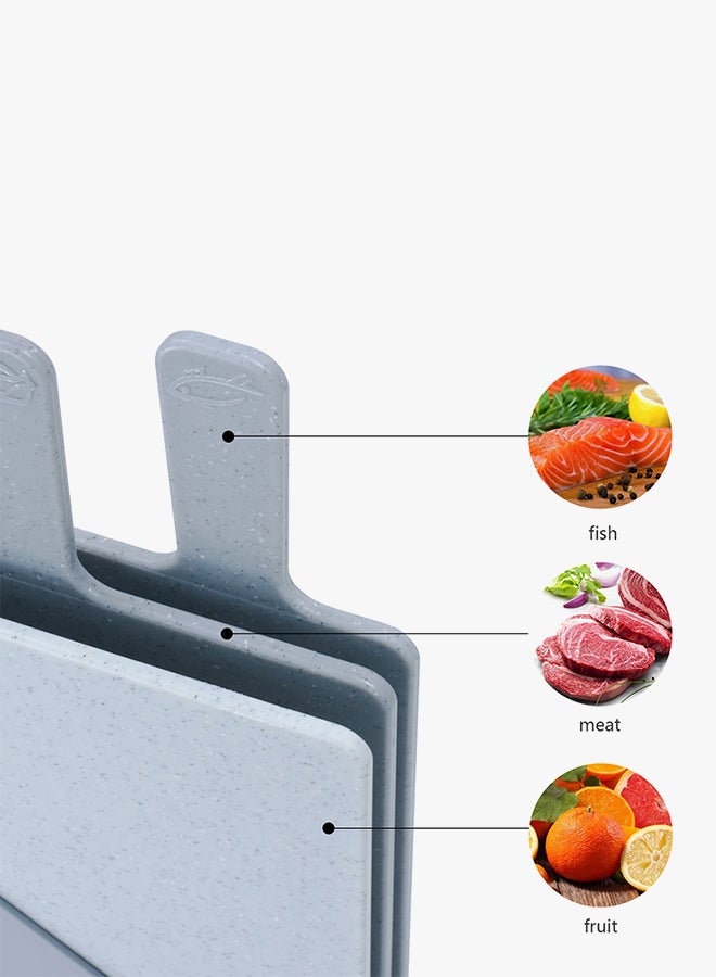 Fissman - 3 Piece Marble Colorued Cutting Board Set With Stand Grey 32 x 19cm - Image 1