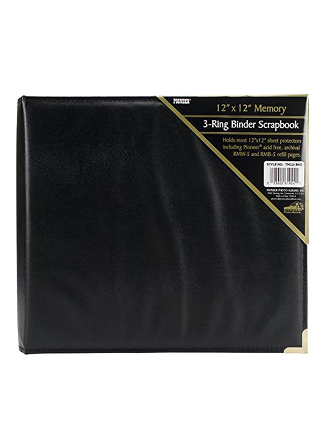 Pioneer Photo Albums 3-Ring Sewn Oxford Cover Memory Book Binder Black 