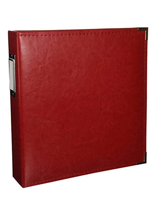 Classic Leather 3-Ring Album Red 2.75x11.75x11.75inch