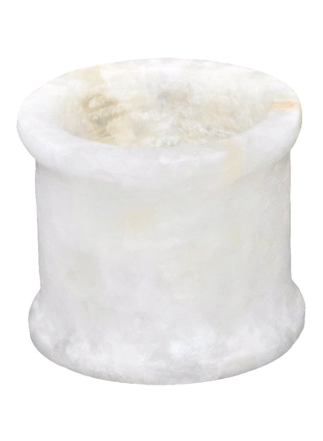 كرافتس أوف إيجبت حامل شموع منحوت يدوياً من حجر الألباستر أبيض - Image 1