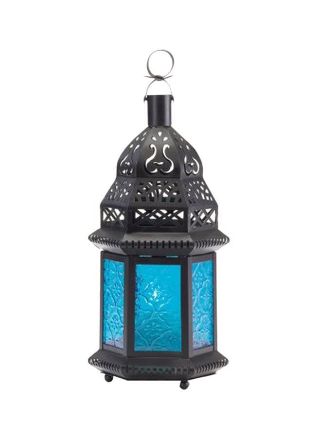 جاليري أوف لايت فانوس مغربي أسود/أزرق 8.25x4.5x3.75بوصة  - Image 1