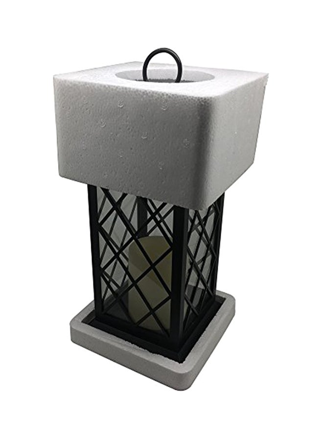 YAKii Decorative Candle Lantern With LED Flameless Candle And Timer Black/White 13x5.5x5.5inch - Image 1