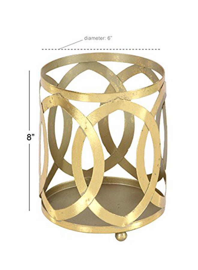 ديكو 79 فانوس شموع من المعدن والزجاج ذهبي 8x6x6بوصة - Image 2