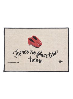 There's No Place Like Home Doormat Beige/Black/Red 27x18x0.5inch