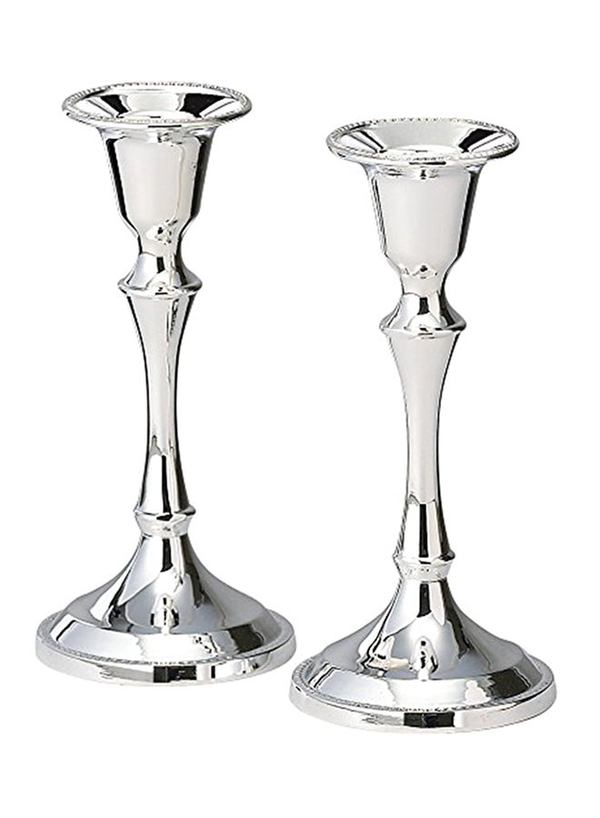 Rite Lite - 2-Piece LTD Silver Plated Candlestick Set Silver 5.25x2.25x2.25inch - Image 1