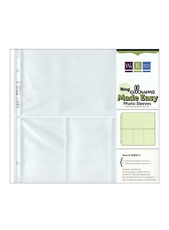 We R Memory Keepers 3-Piece Photo Sleeve For Ring Album Clear 0.125x12x12inch 