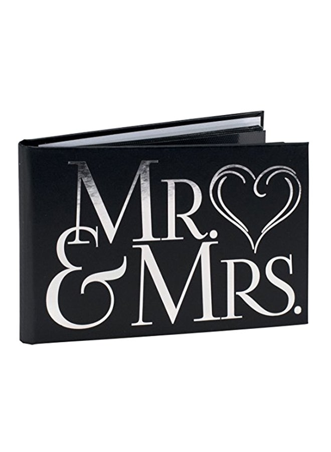 مالدن انترناشونال ديزاينز ألبوم صور براج يحمل عبارة «Mr & Mrs» لحفلات الزواج أسود/أبيض 7.113x4.5x0.6بوصة