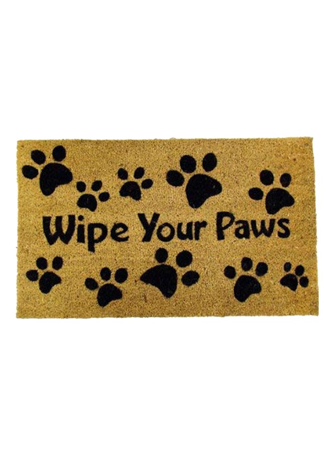 دواسة باب من قماش أشجار جوز الهند مطبوع عليها Wipe Your Paws أسود / بيج 0.5X18X30بوصة - v1549363948/N20840691A_1