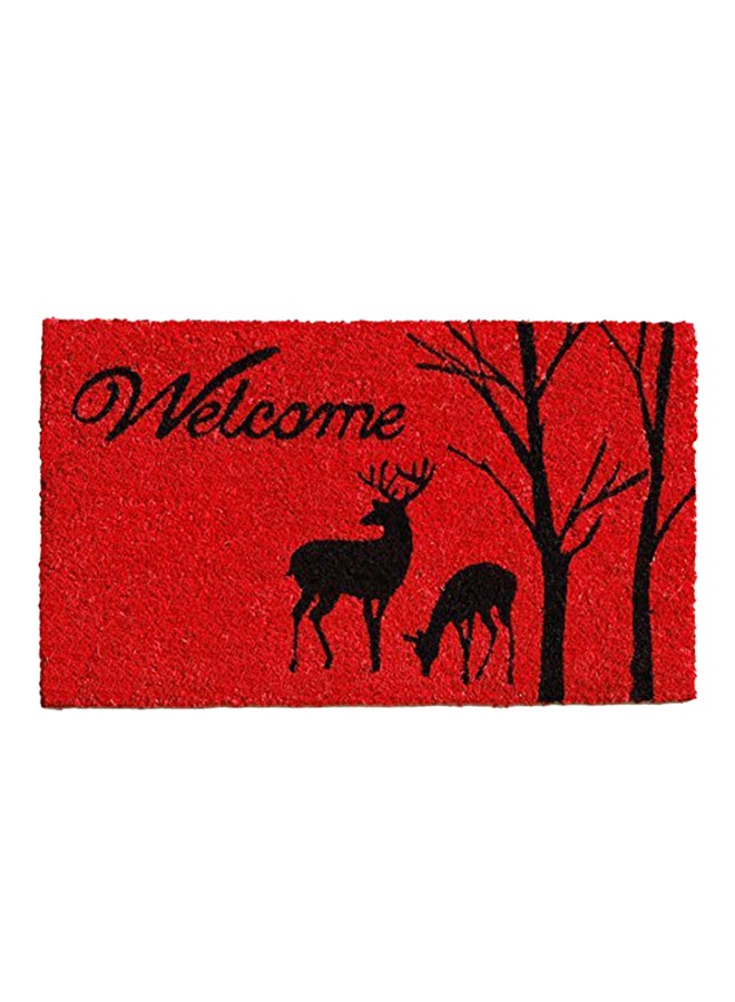 ممسحة أقدام شتوية مكتوب عليها عبارة «Welcome» أحمر وأسود 0.6x17x29بوصة