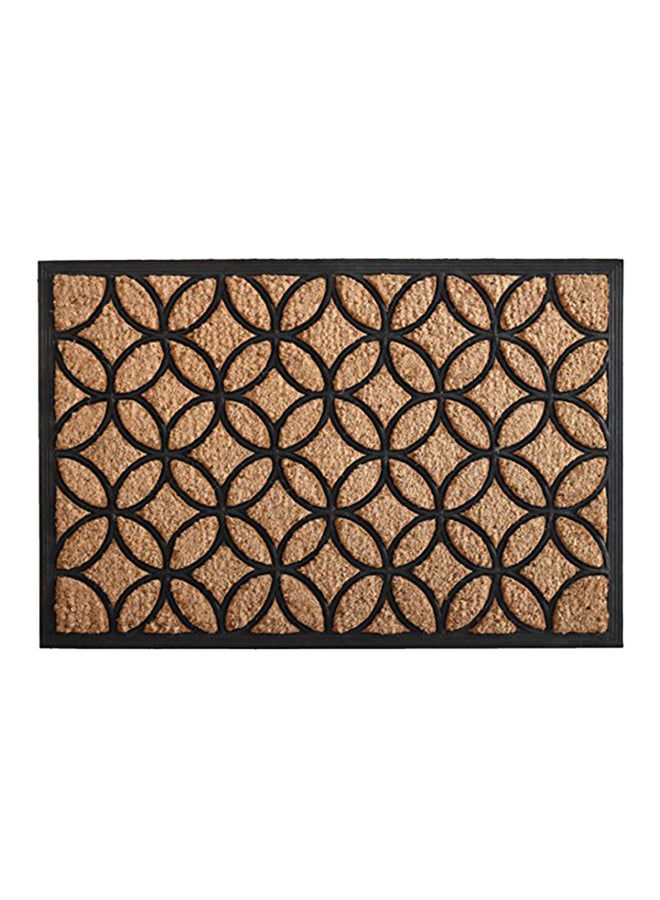 ممسحة أقدام بتصميم دائري بني/أسود 1x30x18بوصة