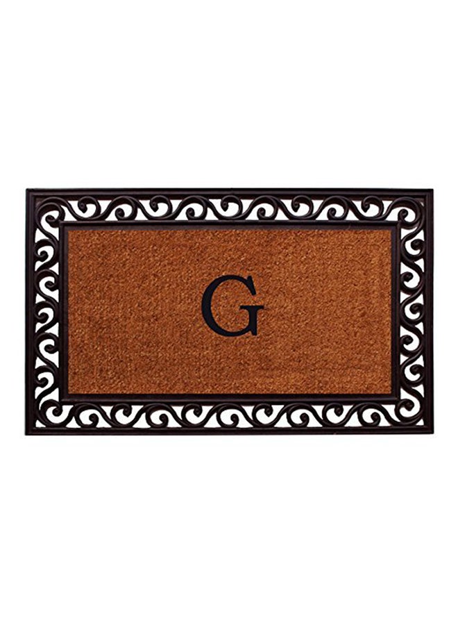 Monogrammed Letter G Rembrandt Doormat Brown/Black 1x30x18inch