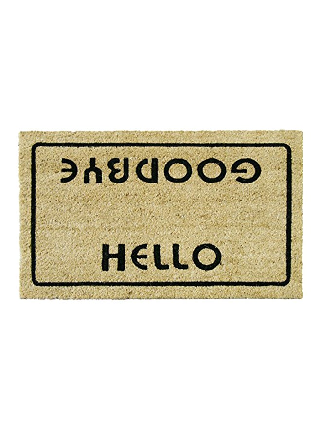 رابر-كال ممسحة أقدام تحمل كلمات Hello Goodbye بيج / أسود 0.63x30x18بوصة - Image 1