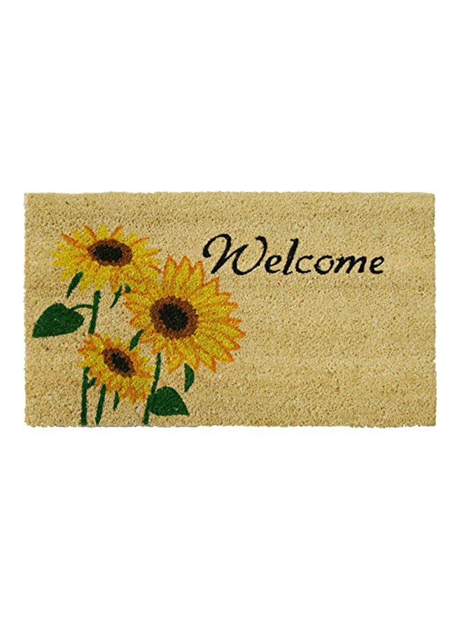 رابر-كال دواسة باب بتصميم زهرة دوار شمس وكلمة «Welcome» متعدد الألوان 0.63x30x18بوصة - Image 1